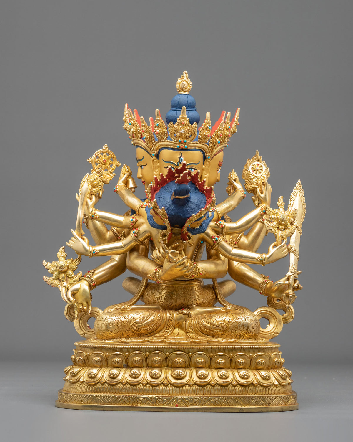 Guhyasamaja Handcrafted Statue with 24K Gold Gilding