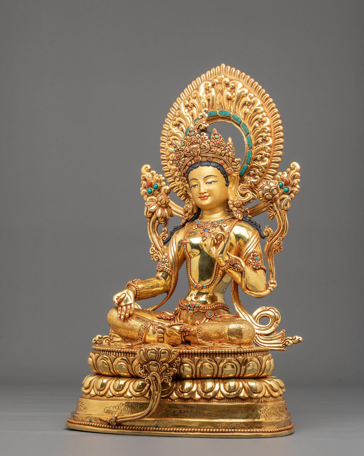 Green Tara Statue | Himalayan Buddhist Elegance