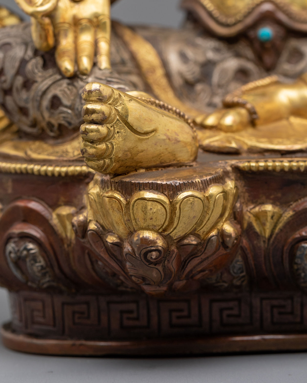 Tibetan Figurine of Goddess Green Tara | 24K Gold Gilded Buddhist Statue