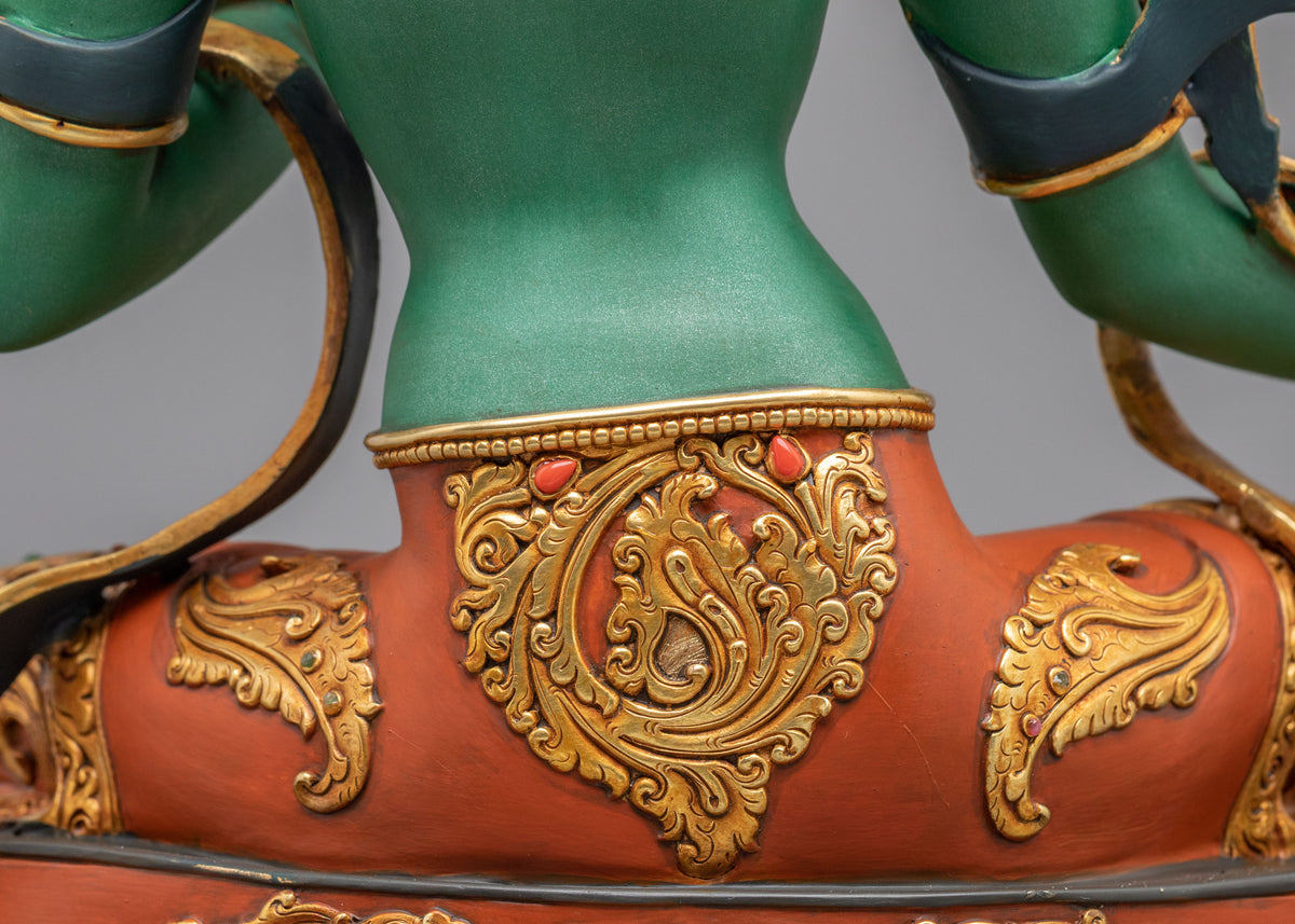 Green Tara Swift Compassion Sculpture | Goddess of Protection and Mercy