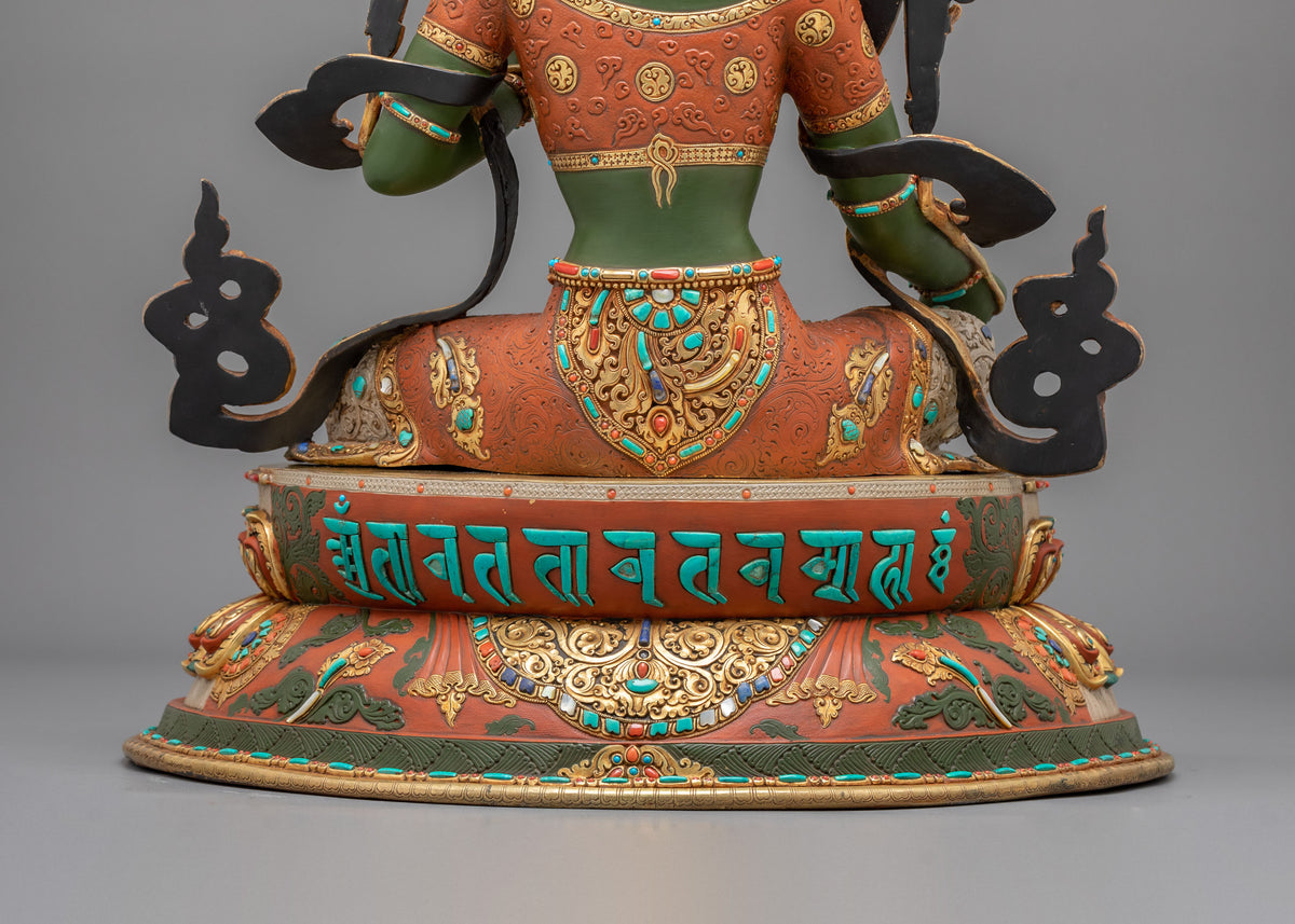 Green Tara Statue | Tibetan Compassionate Goddess Figurine