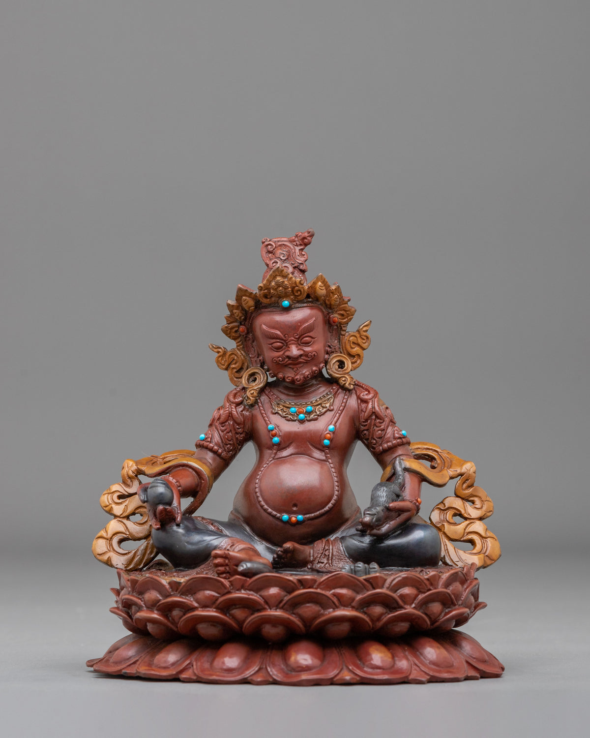 God Dzambhala Spiritual Statue in Oxidized Copper