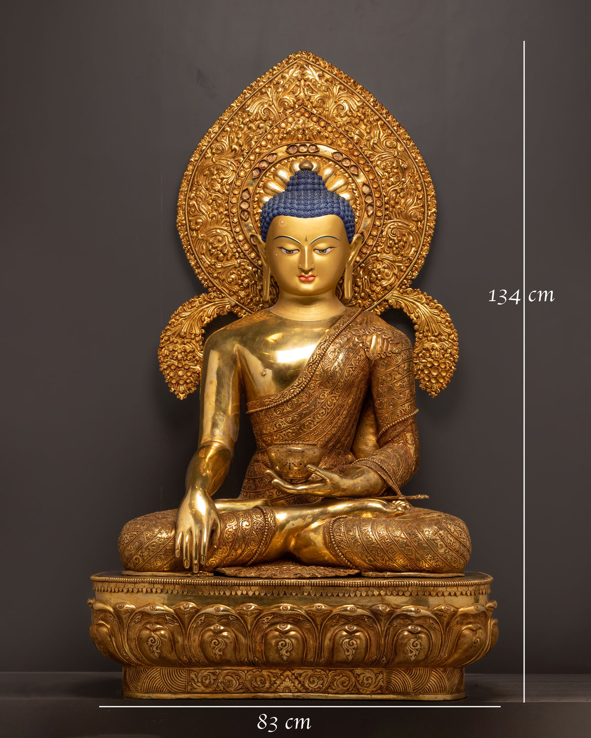 Shakyamuni Buddha Copper Sculpture | Exquisite 24K Gilded Art