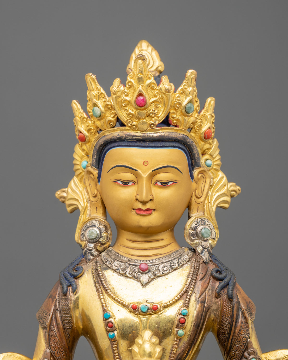 Amitayus Buddha Statue | 24K Gold Gilded Longevity Deity Figurine