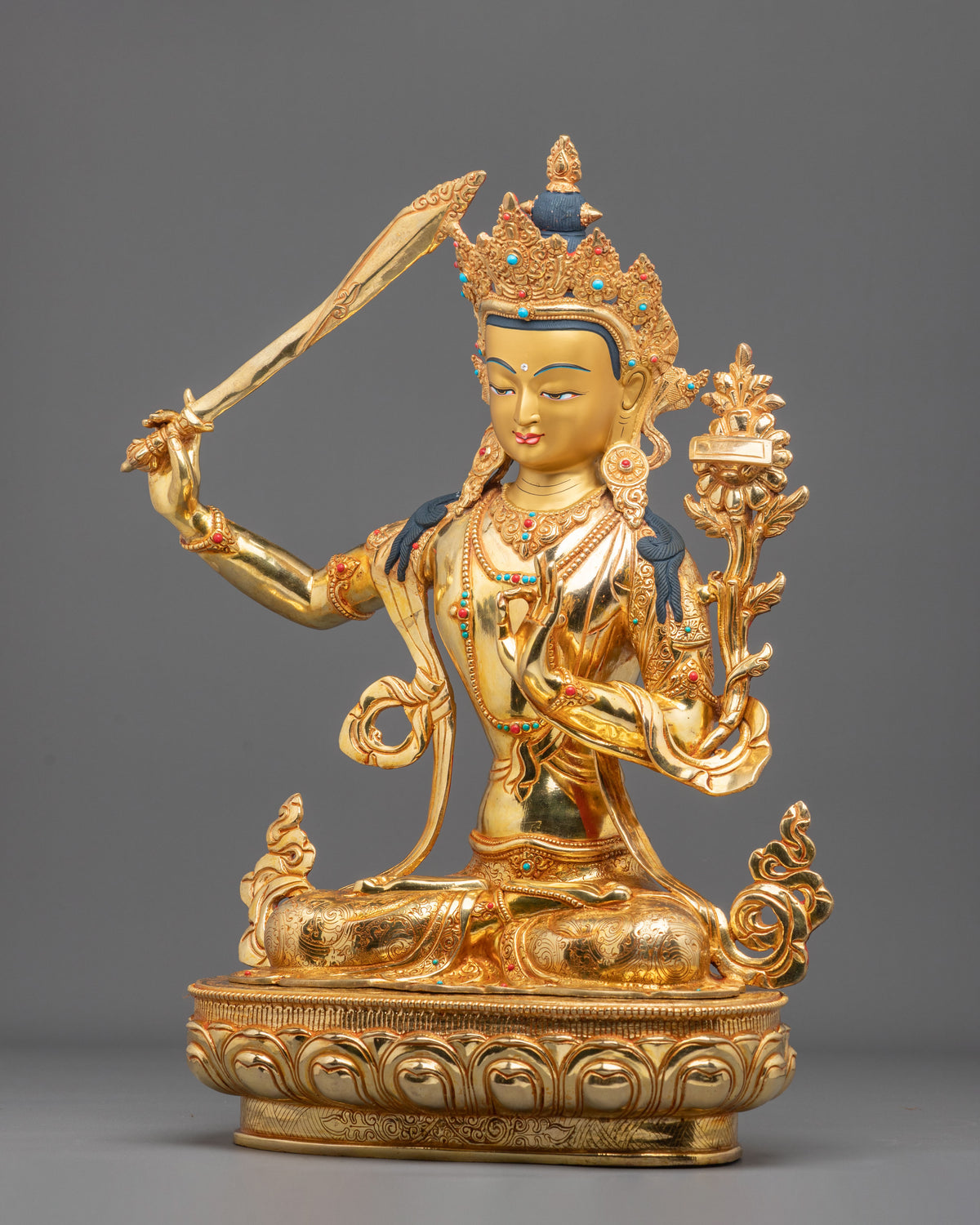 Manjushri Sculpture | Buddhist Meditation and Dharma Statue