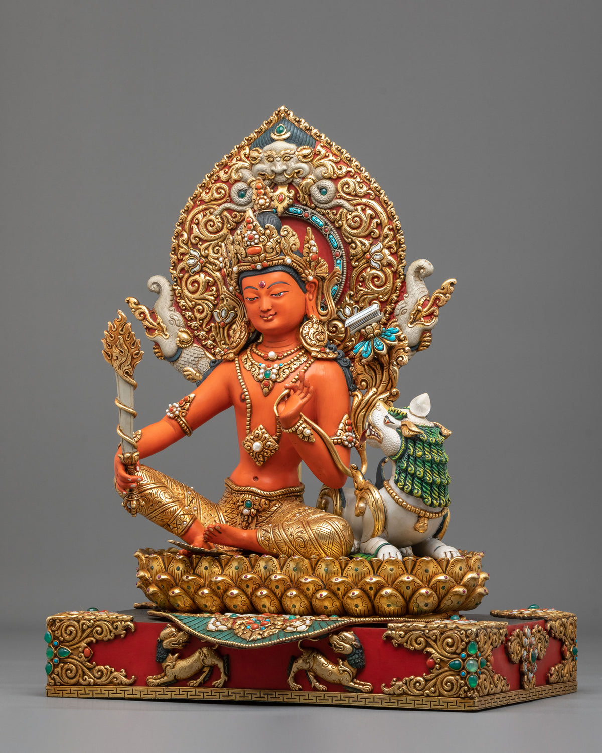 Simhanada Manjushri Bodhisattva Statue