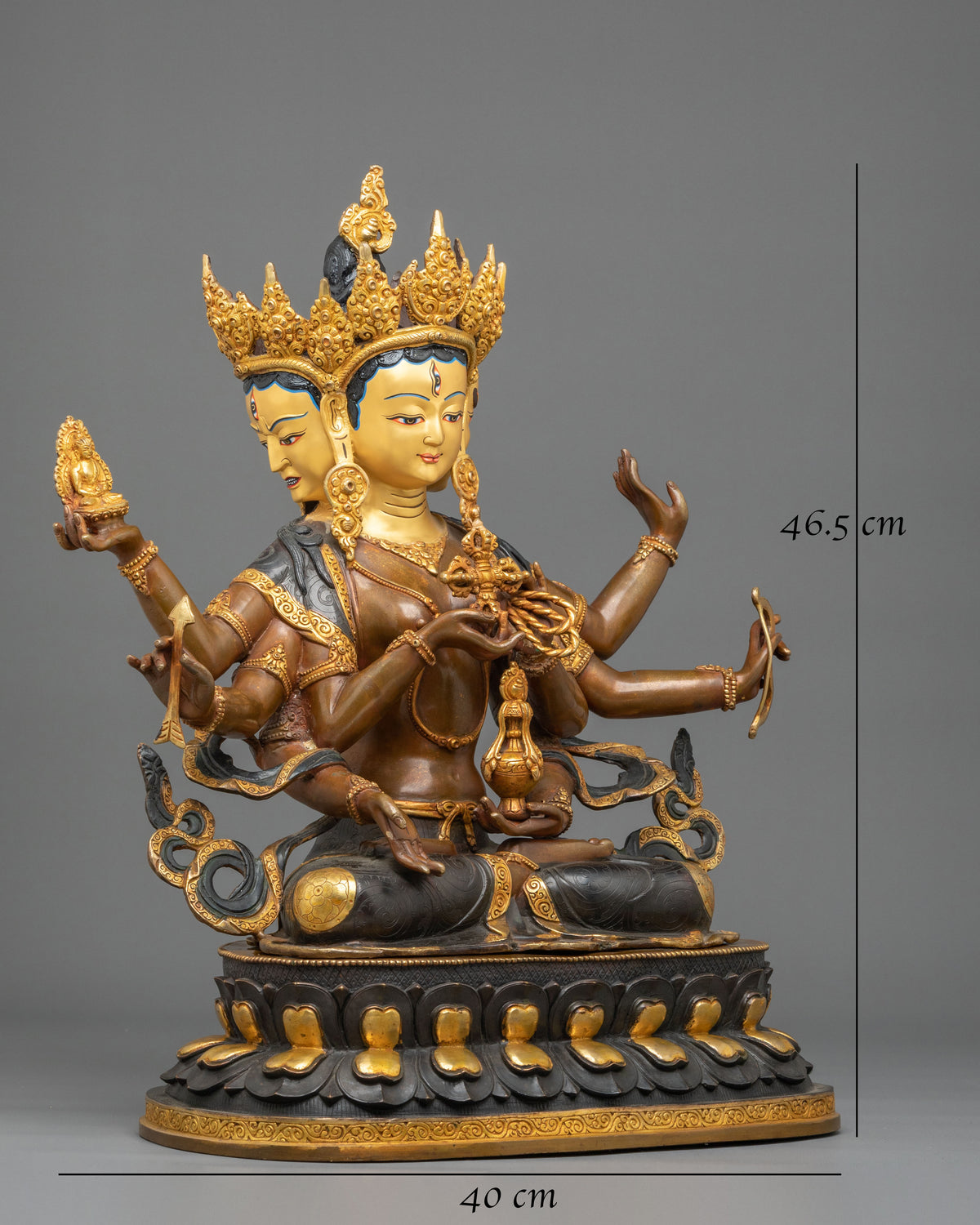 Tibetan Sculpture of Namgyalma | Copper Statue with  24K Gold Gilded