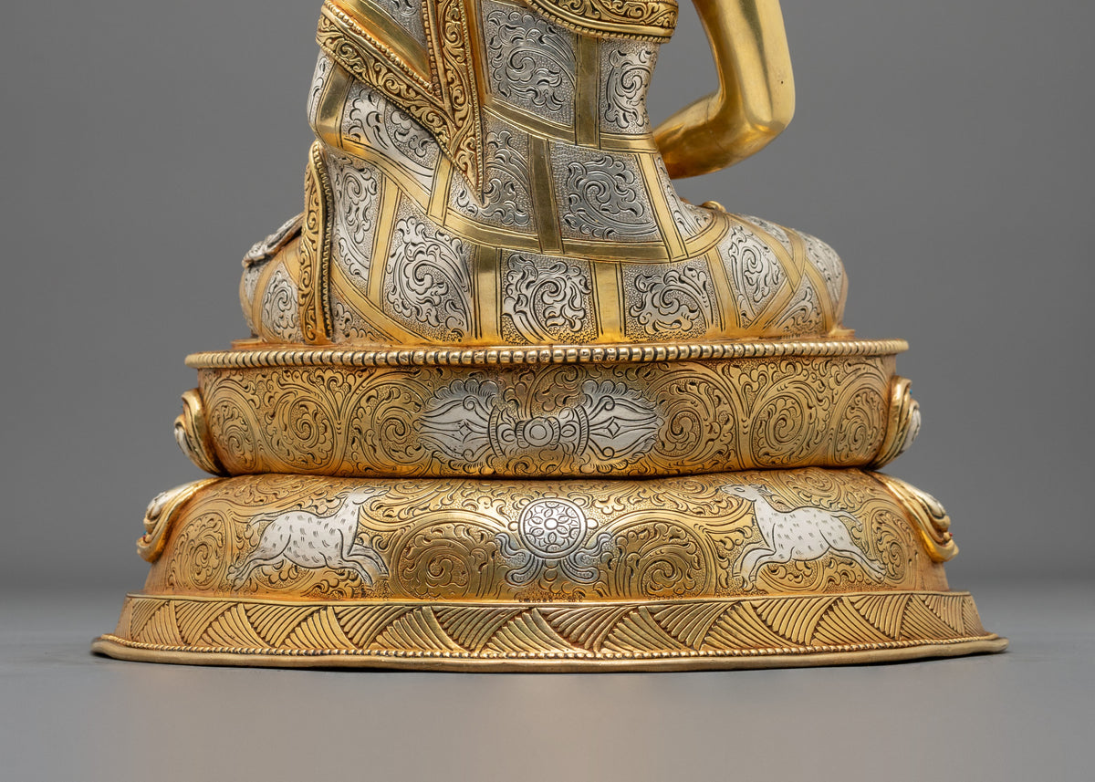 Amitabha Buddha:  24K Gold Gilded Copper Sculpture