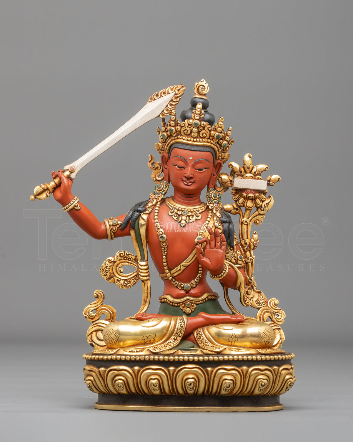 Manjushri Buddhist Sculpture | Handcrafted Wisdom Buddha Statue