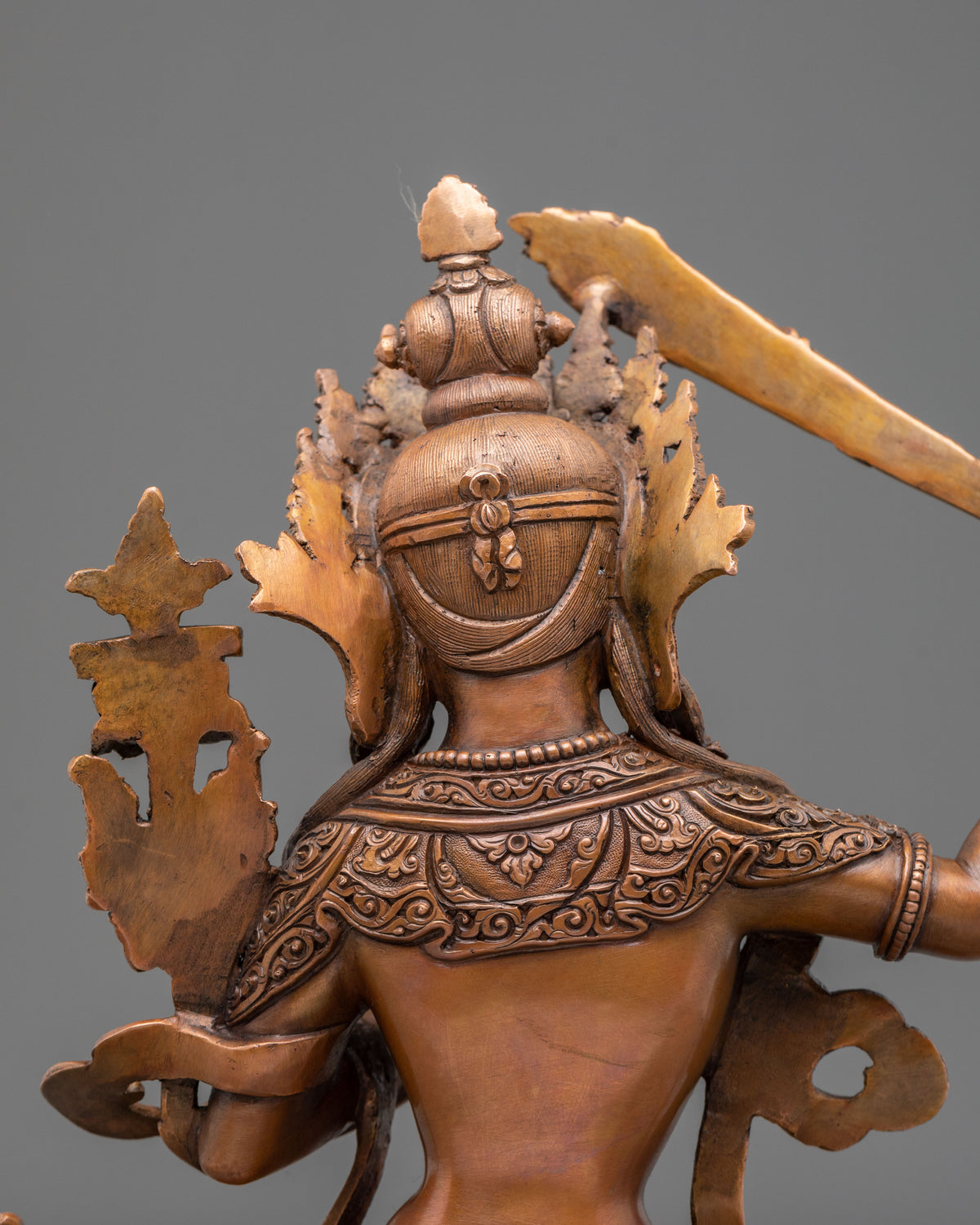 Manjushri Oxidized Copper Sculpture | Himalayan Buddhist Sacred Art
