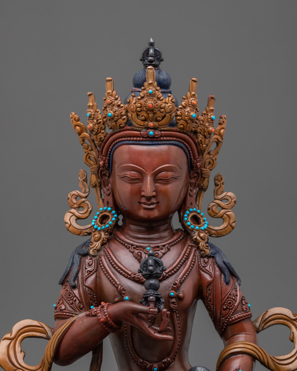 Vajrasattva Oxidized Copper Figurine | Buddha of Purification and Wisdom