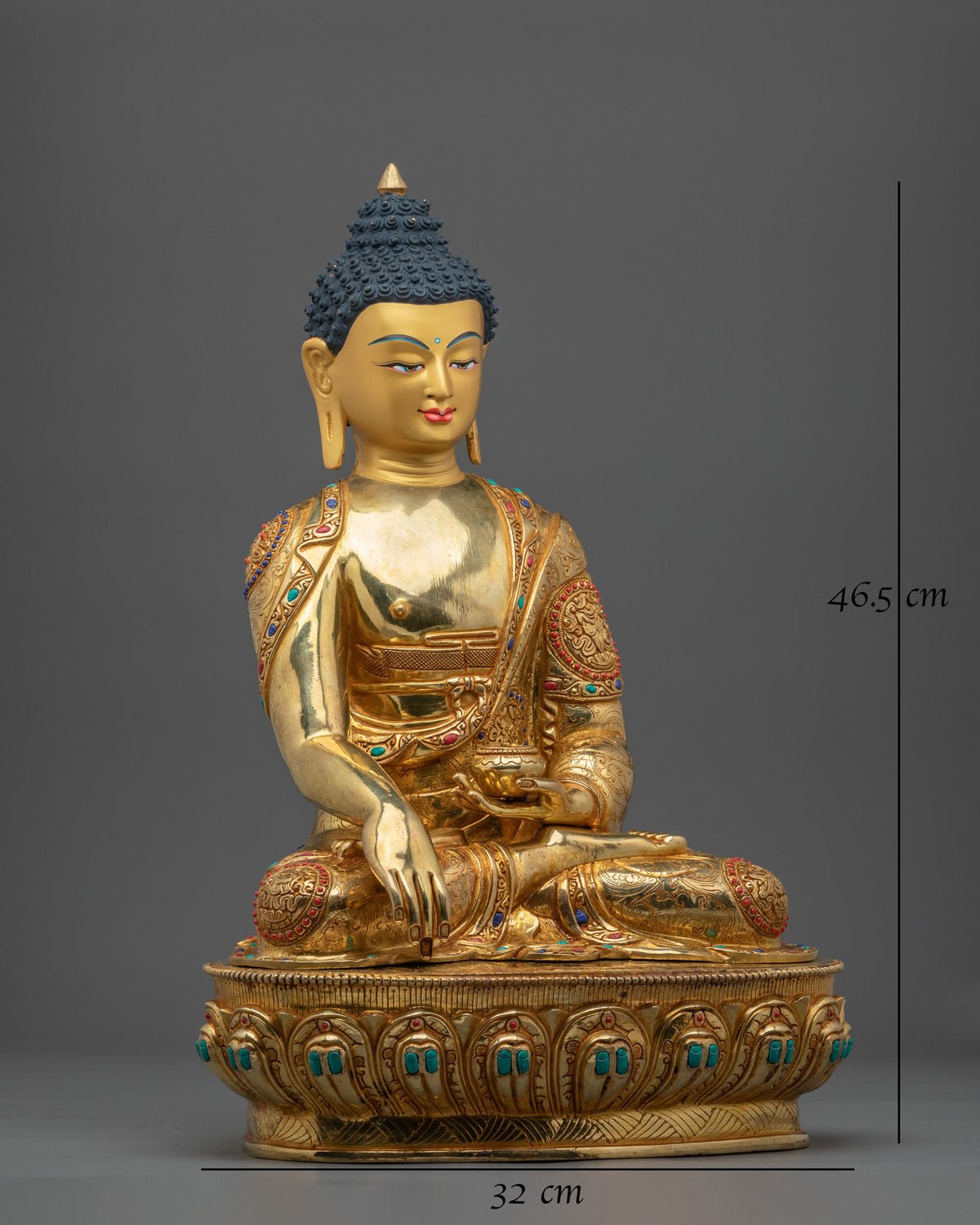 Shakyamuni Buddha Dharma Founder Statue | 24K Gold Gilded
