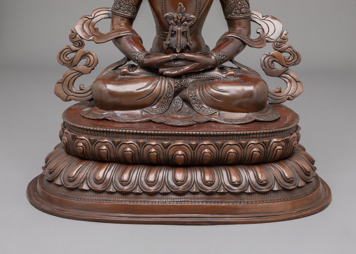 Amitayus Oxidized Copper Statue: Symbol of Longevity and Merit