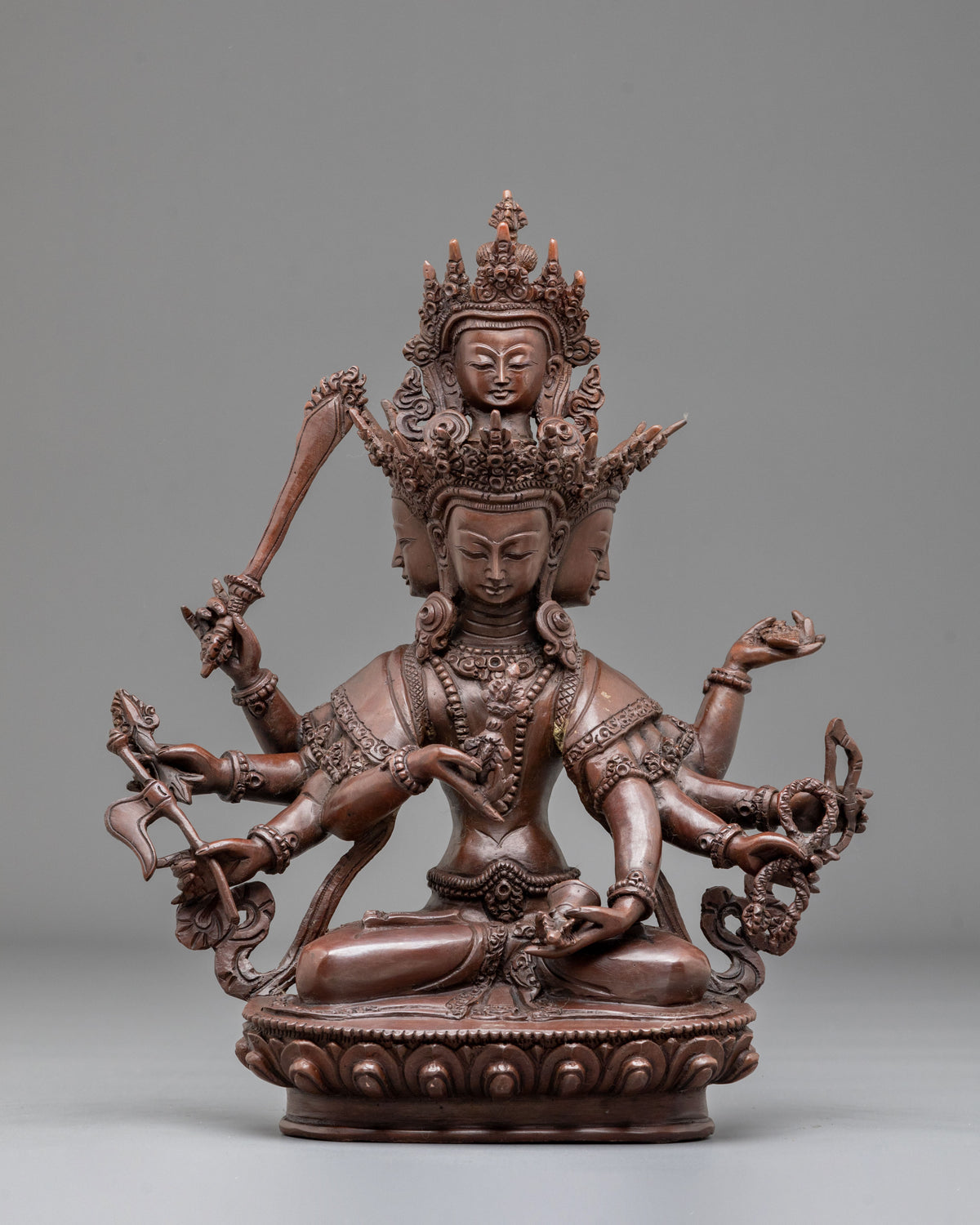 Maha Vajrasattva Master of Purification Statue | Oxidized Copper Handcrafted Statue