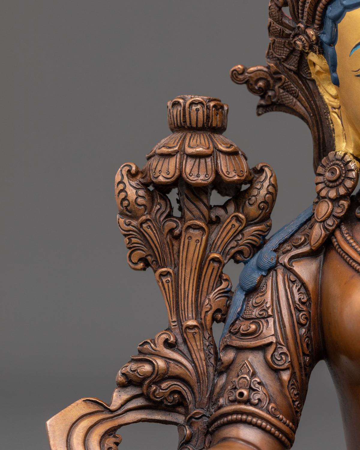 Green Tara Sculpture | Handcrafted Gemstones Adorned Figurine