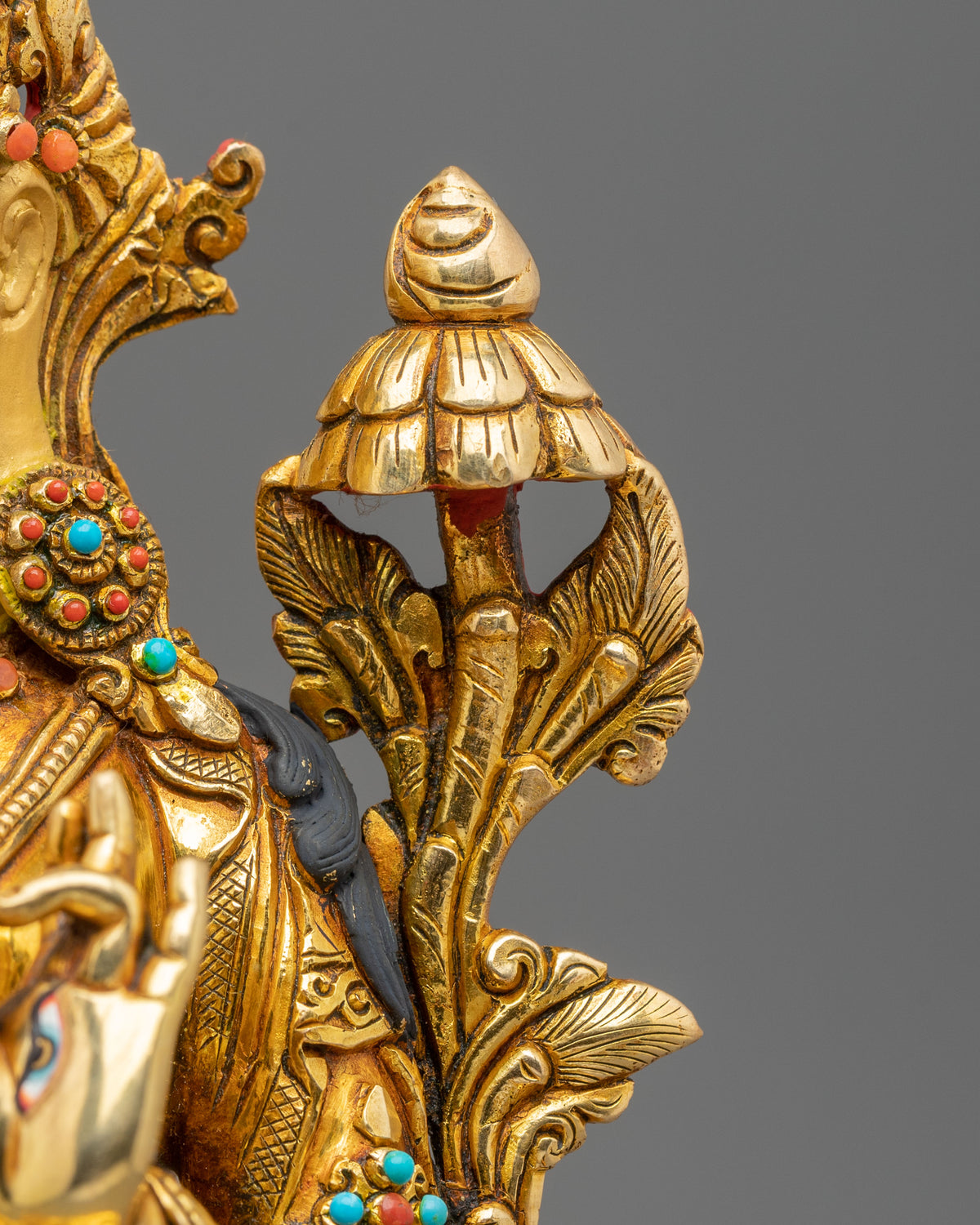 White Tara Goddess of Healing Statue | 24K Gold Gilded Buddhist Sculpture