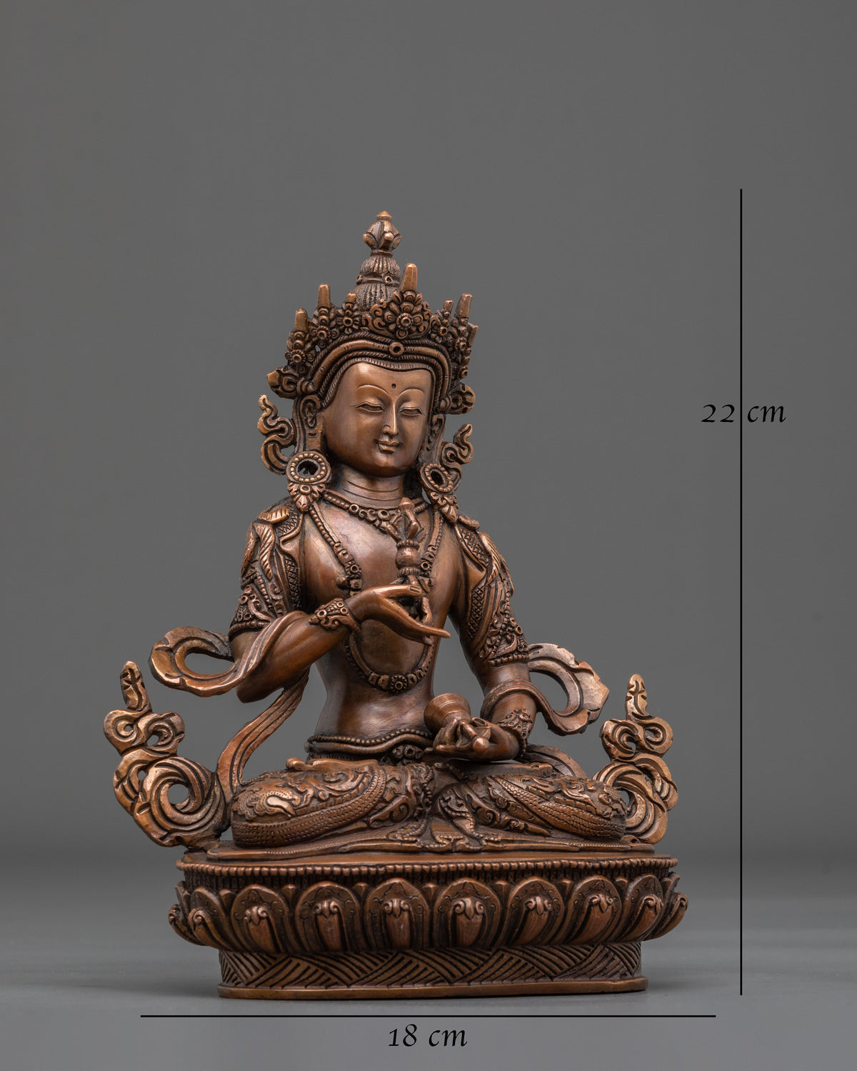 Vajrasattva Buddha Sculpture | Oxidized Buddhist Figurine