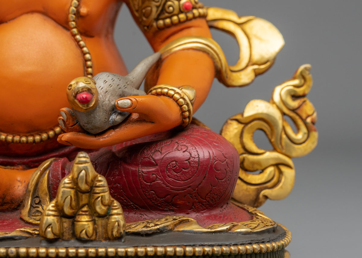 Hand Crafted Dzambhala Copper Sculpture