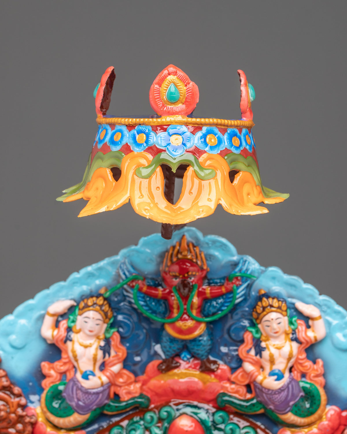 Majestic Copper Throne for Sacred Statues