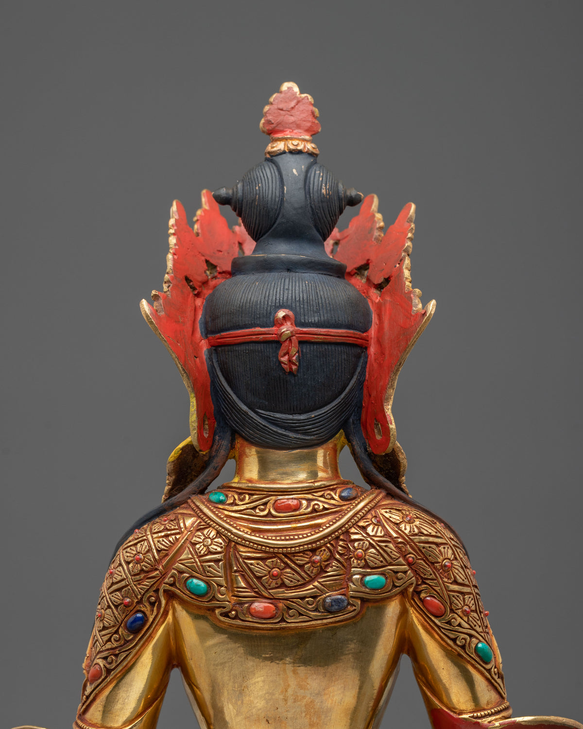 Amitayus 24k Gold Coated Sculpture | Buddha of Infinite Life and Longevity