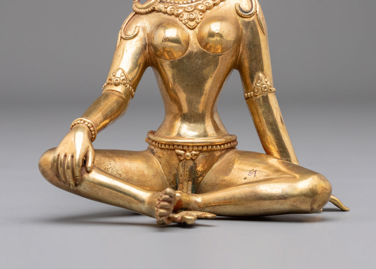 Hindu Goddess Parbati Sculpture | 24K Gold Gilded
