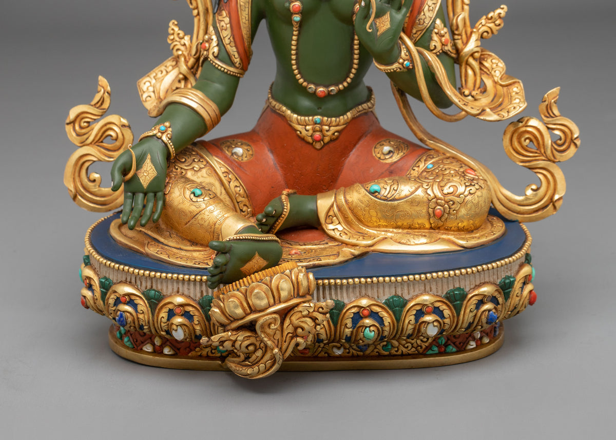 Green Tara Sculpture | Tibetan Goddess of Protection