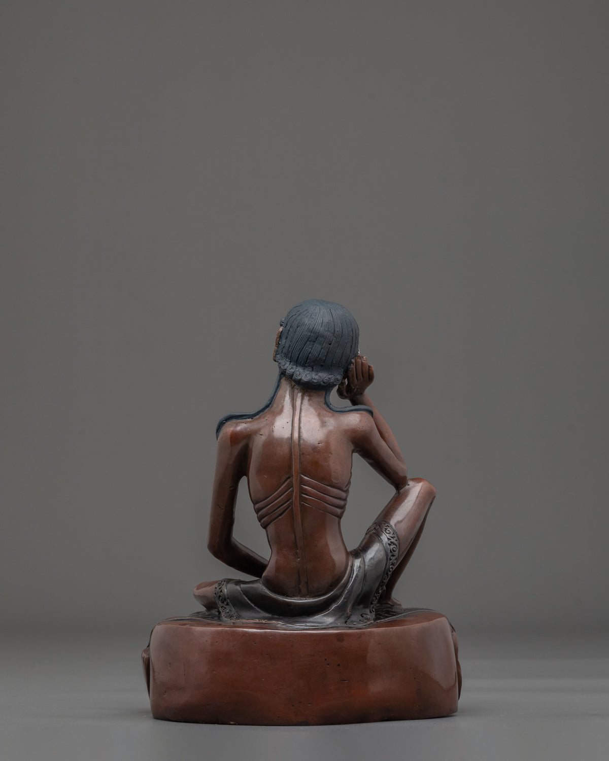 Master Jetsun Milarepa Statue | Oxidized Copper Figurine