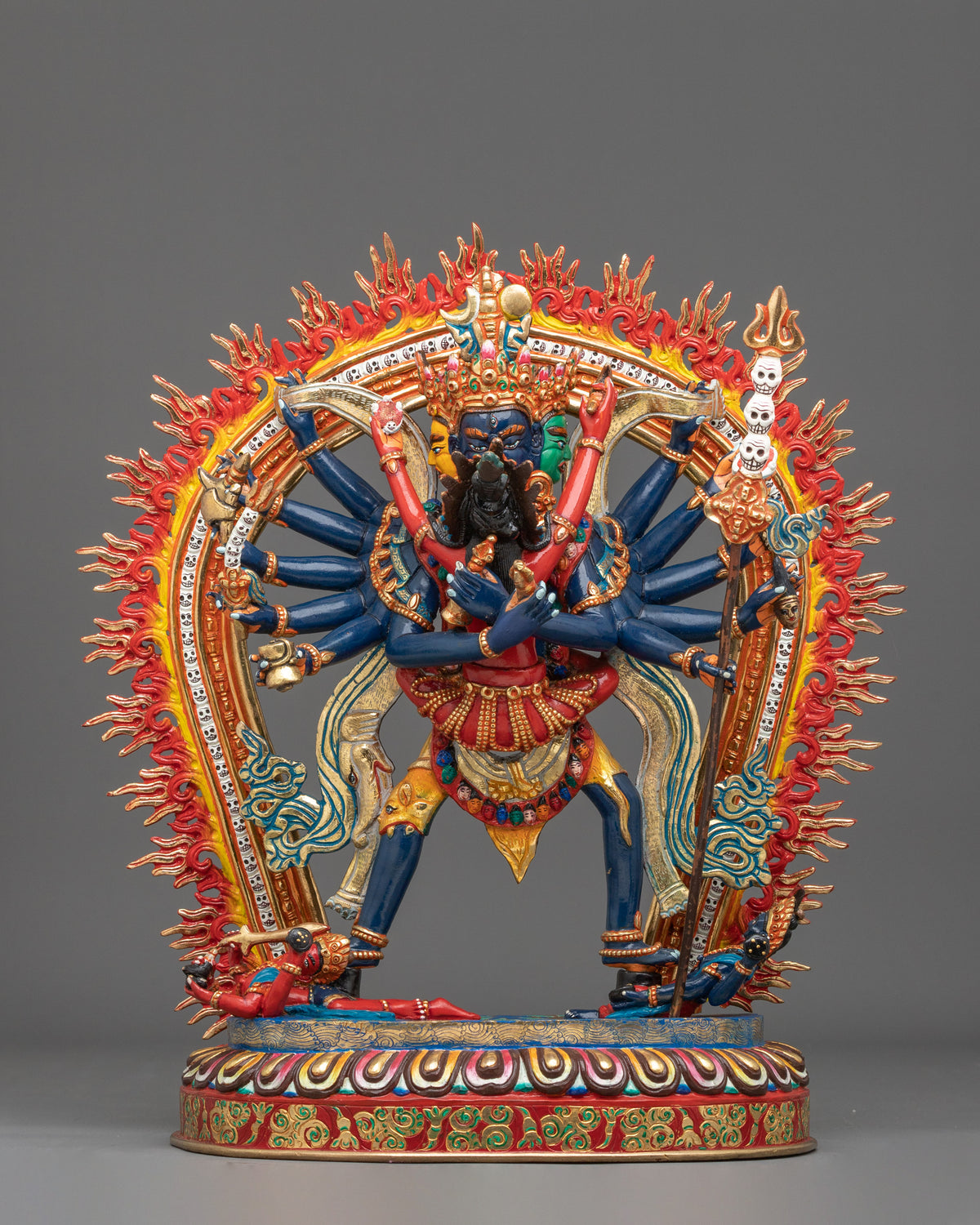 Chakrasamvara Buddhist Altar Sculpture | Handmade Himalayan Vajrayana Art