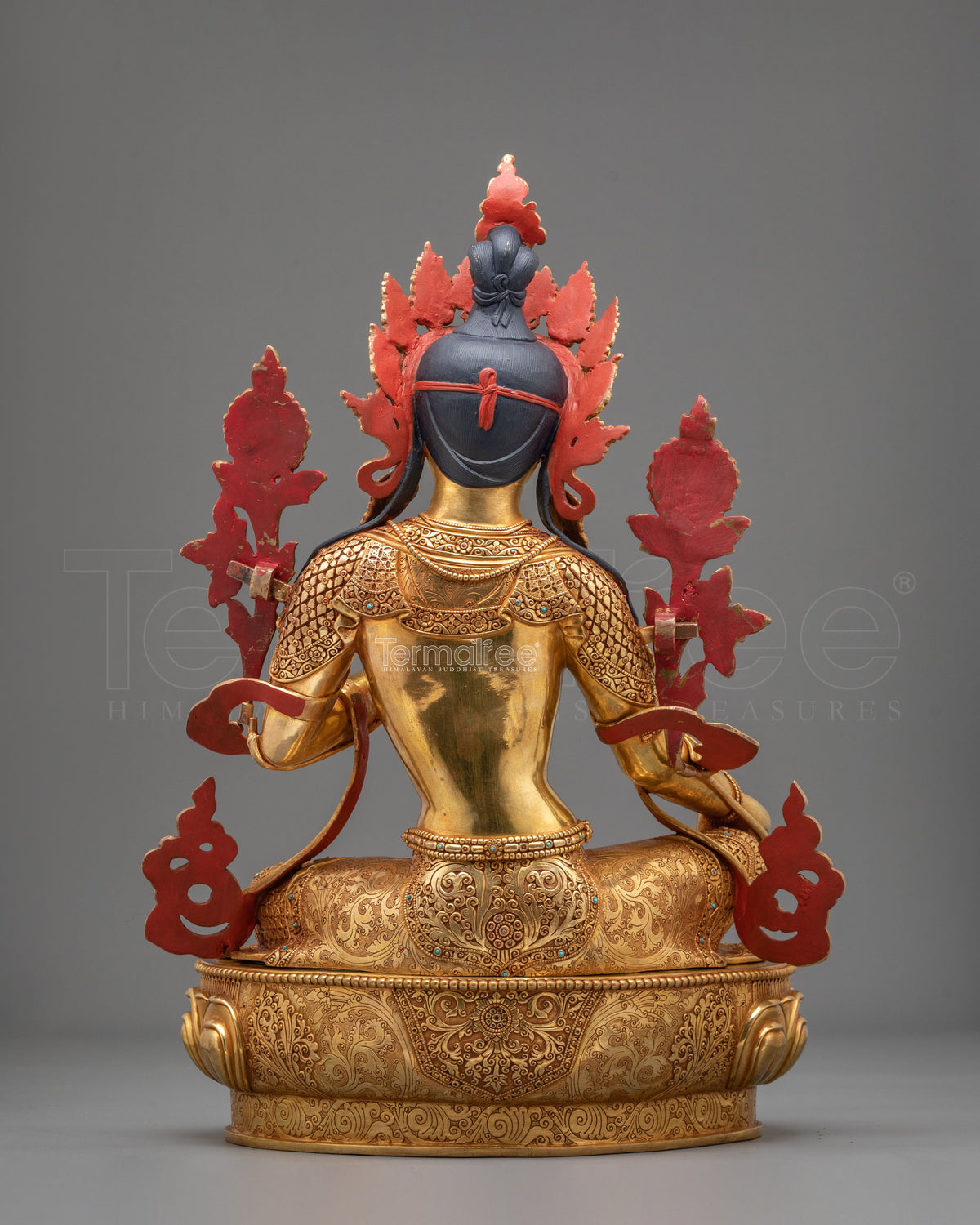 Green Tara 24k Gold Gilded Copper Statue | Mother of All Buddhas