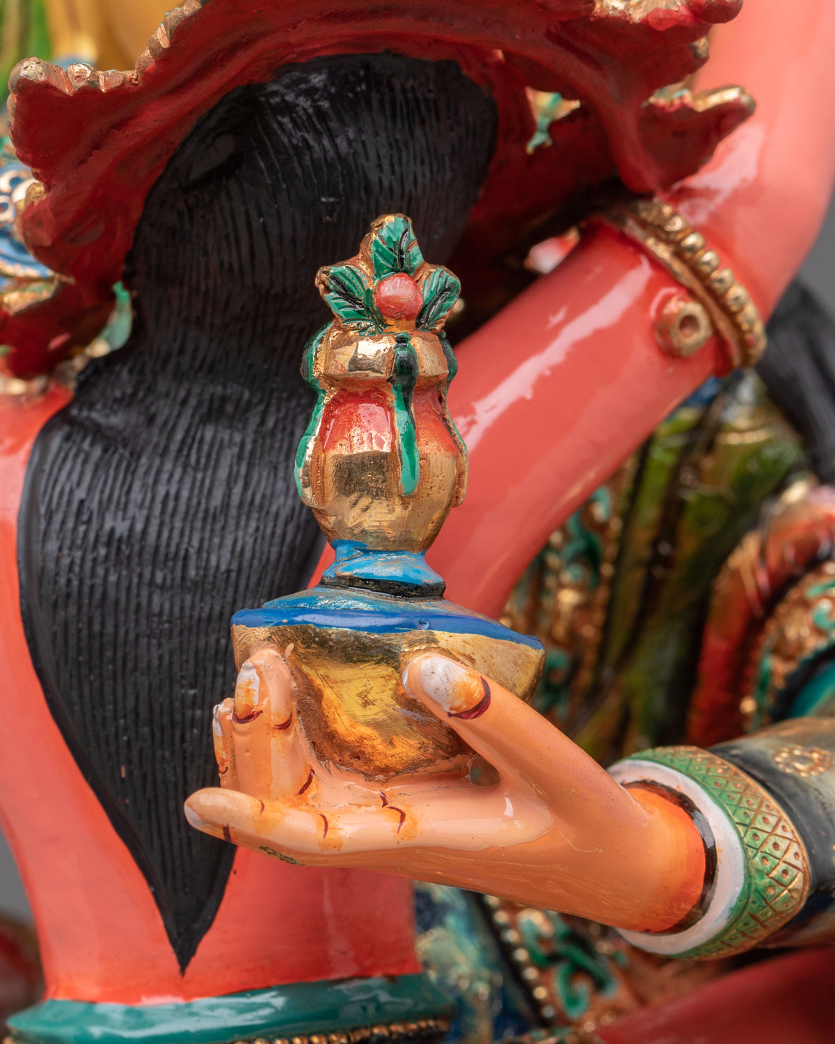 Guru Rinpoche Sculpture with Consort | Buddhist Handmade Artwork