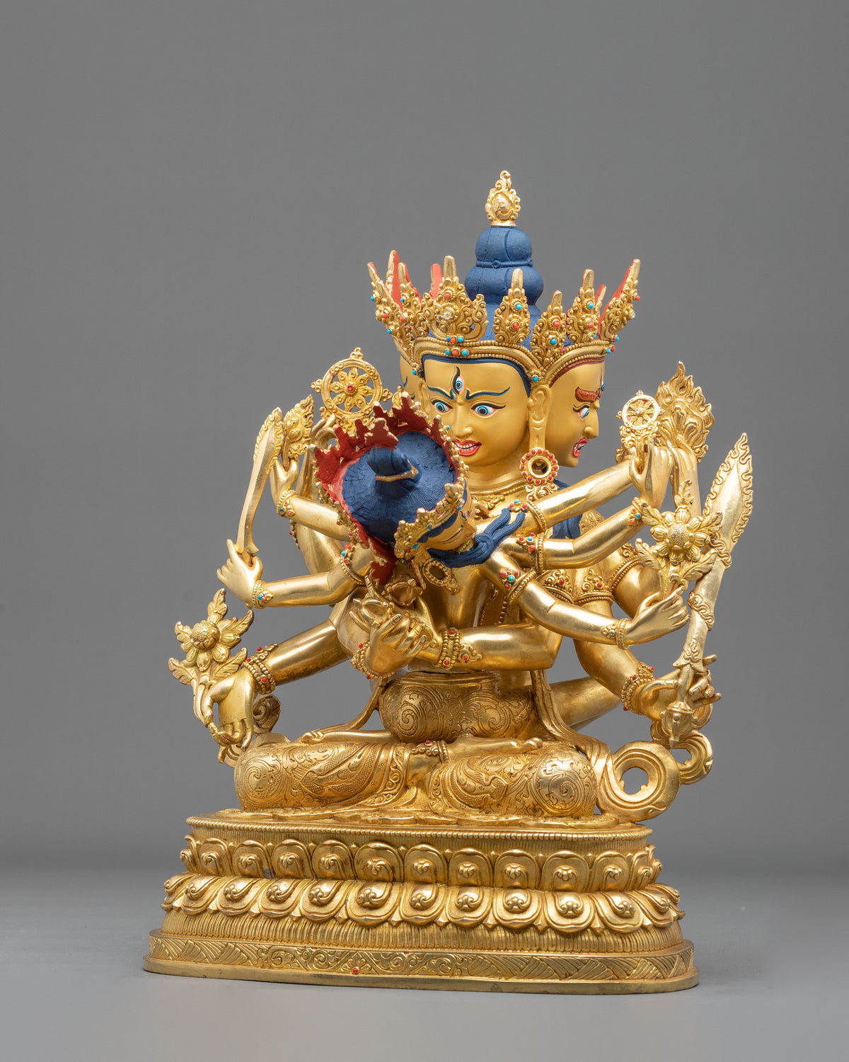 Guhyasamaja Handcrafted Statue with 24K Gold Gilding