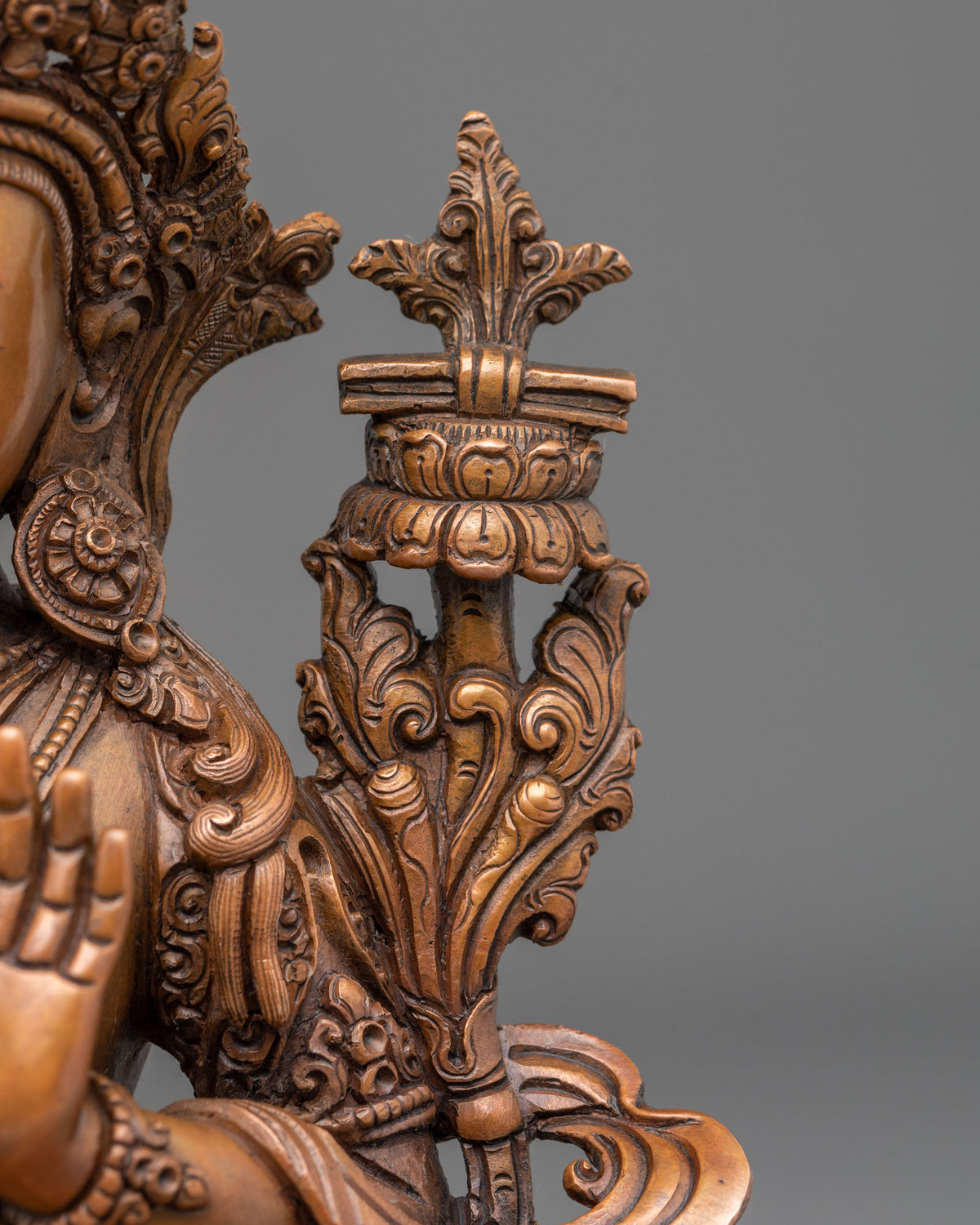 Manjushri Oxidized Copper Sculpture | Himalayan Buddhist Sacred Art