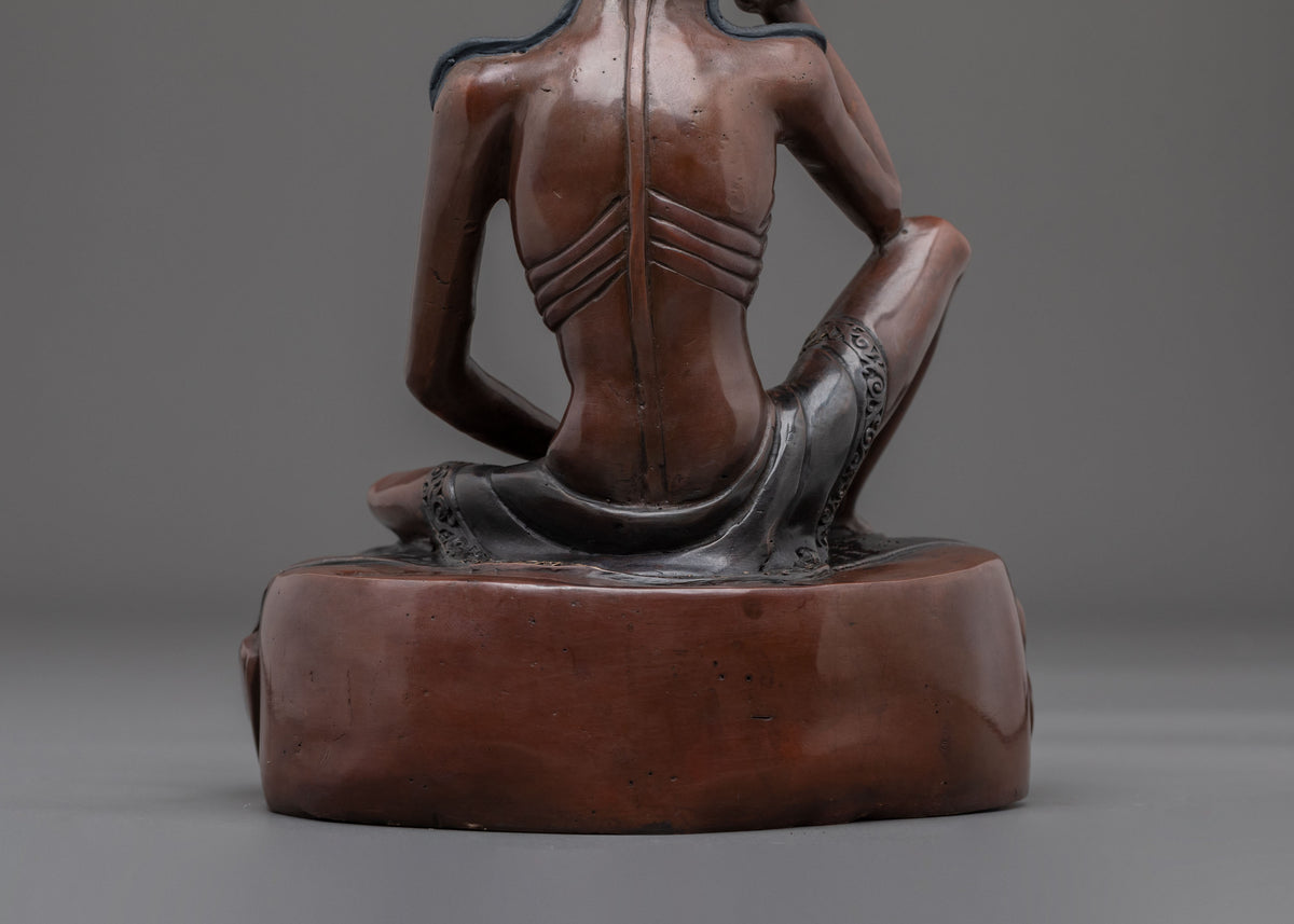 Master Jetsun Milarepa Statue | Oxidized Copper Figurine