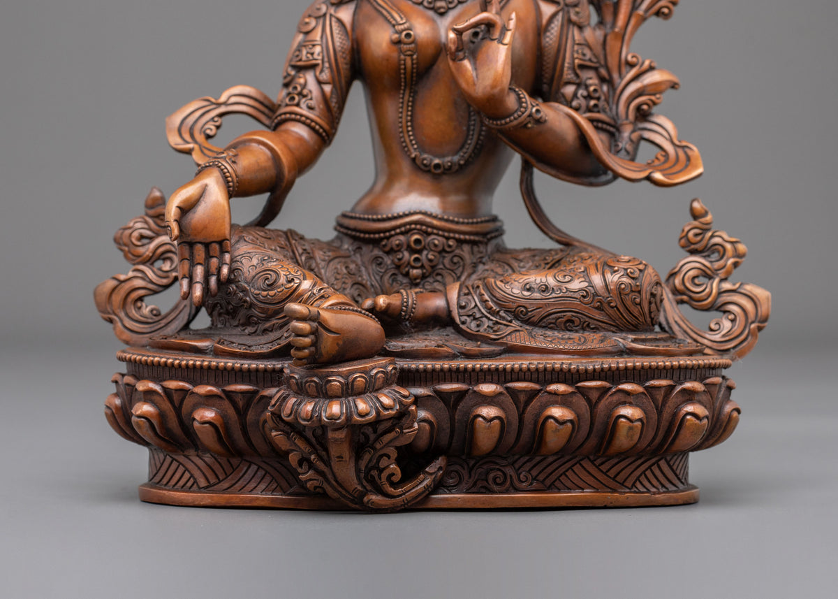Green Tara Traditional Sculpture | Himalayan Sacred Artwork