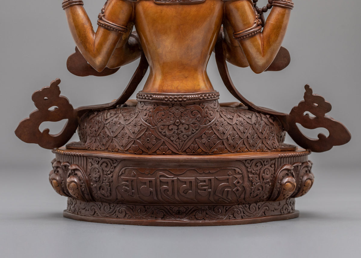 Chenrezig Four Arms Mercy Statue | Buddhist Sculpture of Great Compassion