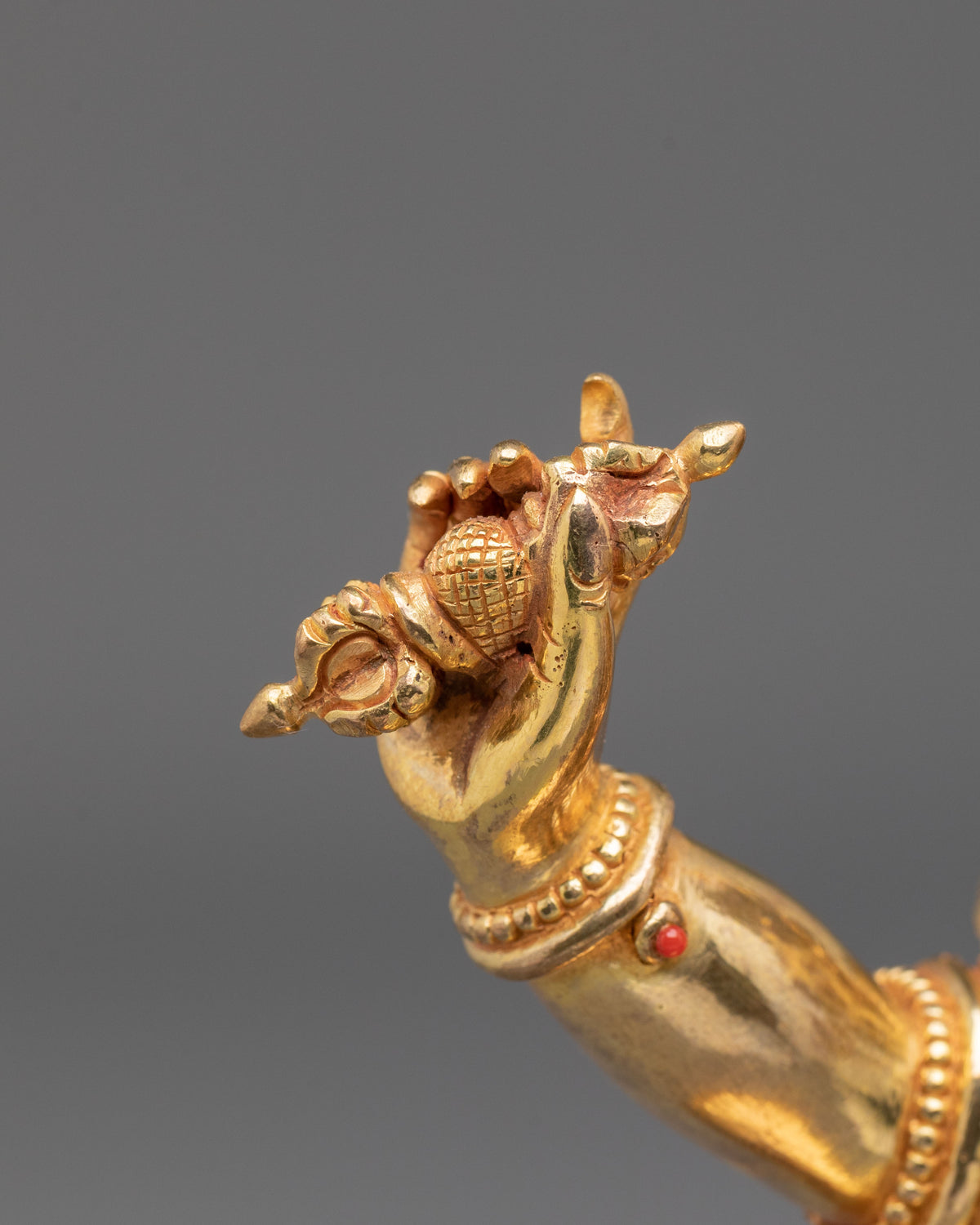 Vajrapani Force of Awakening Sculpture | 24K Gold Gilded Buddhist Protector