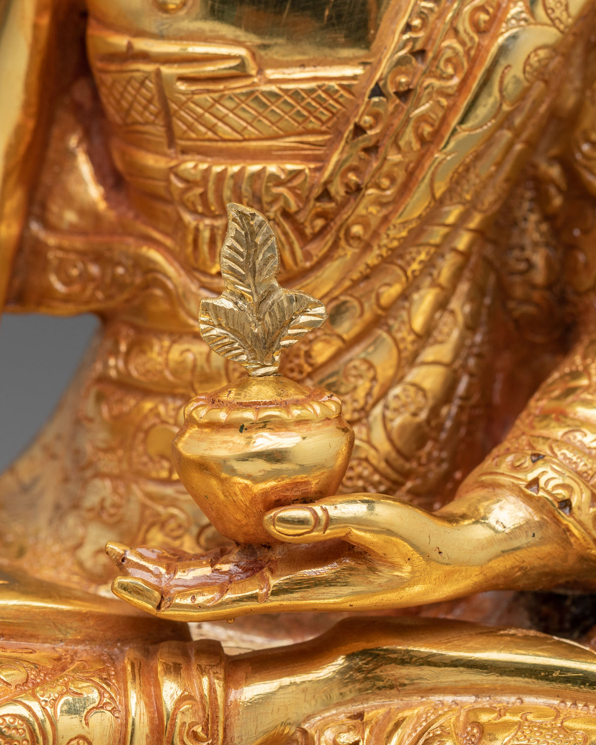 Medicine Buddha 24K Gold Gilded Statue of Healing