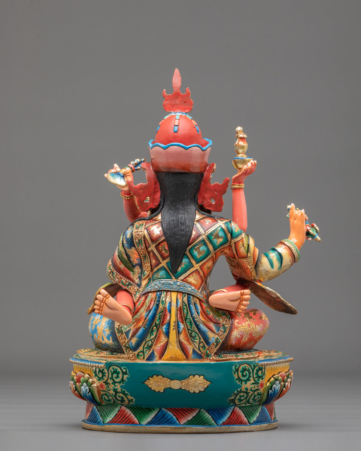 Guru Rinpoche Sculpture with Consort | Buddhist Handmade Artwork
