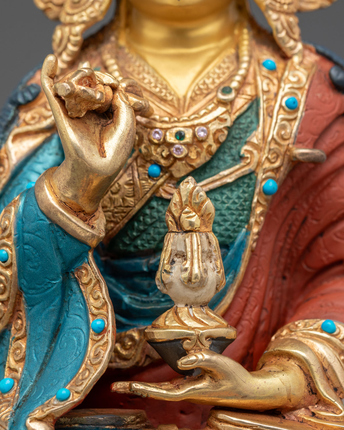 Guru Tsoyke Dorje Himalayan Sculpture | 24K Gold Gilded