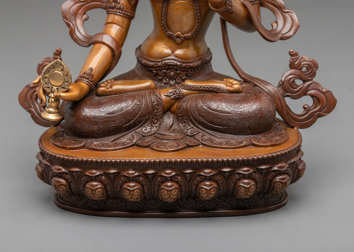 Goddess Dukar Spiritual Statue in Oxidized Copper