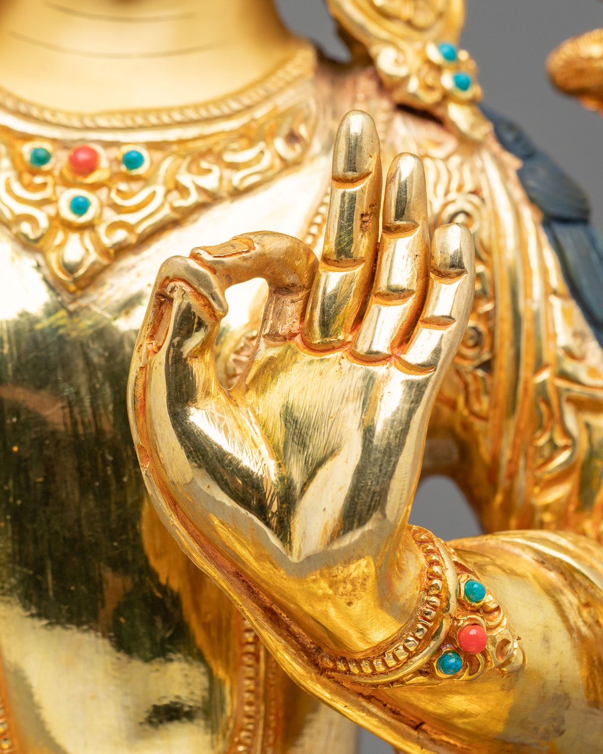 Manjushri 24K Gold Coated Sculpture | Altar Decor