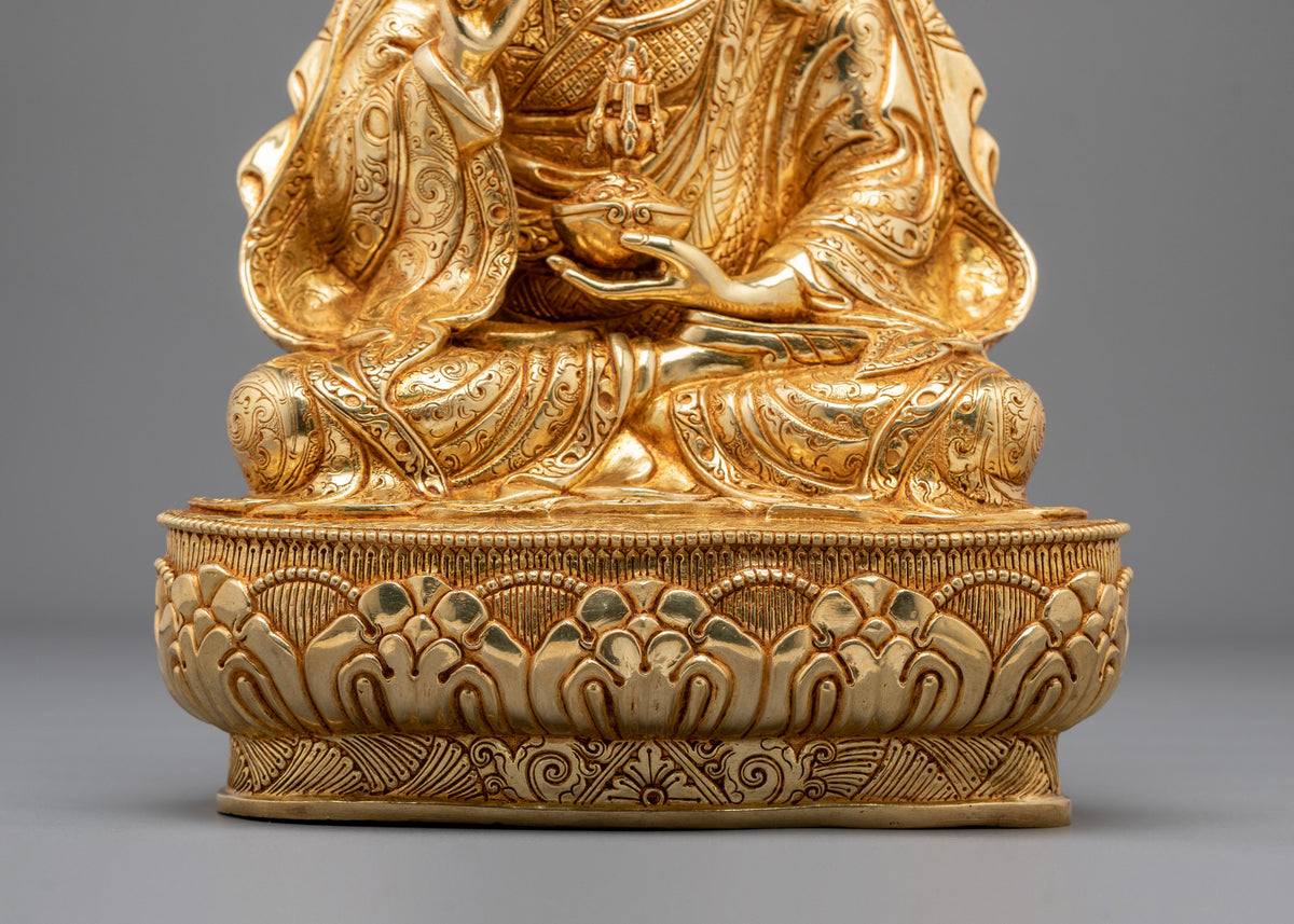 Guru Tsokye Dorje Copper Statue | 24K Gold Gilded Guru Sculpture