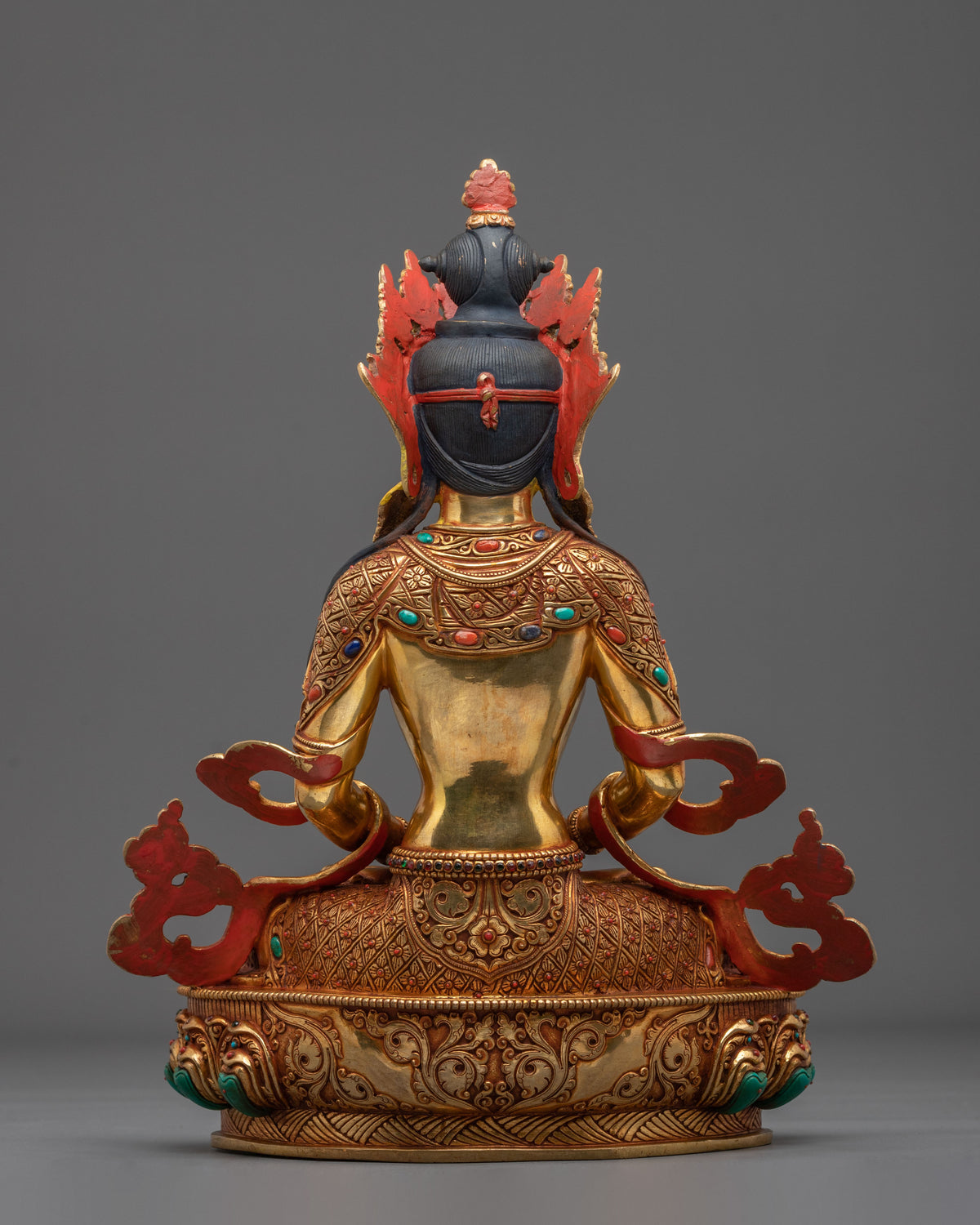 Amitayus 24k Gold Coated Sculpture | Buddha of Infinite Life and Longevity