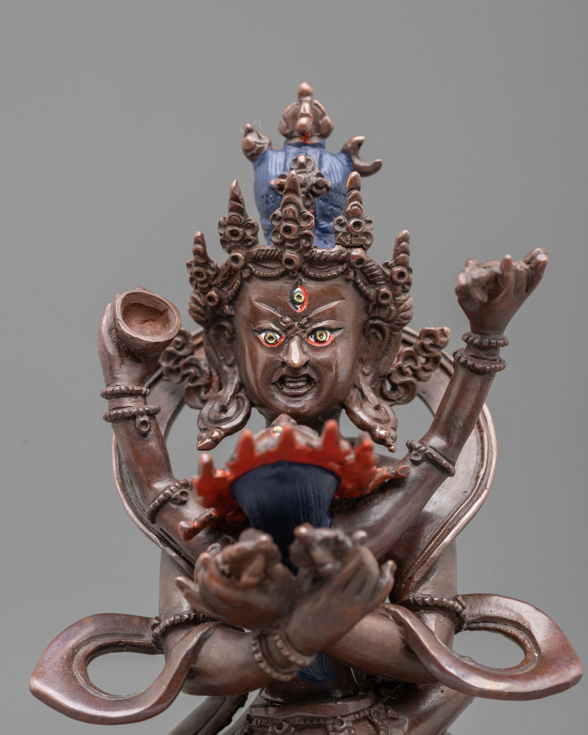 Chakrasamvara Statue | Oxidized Copper Sacred Figurine