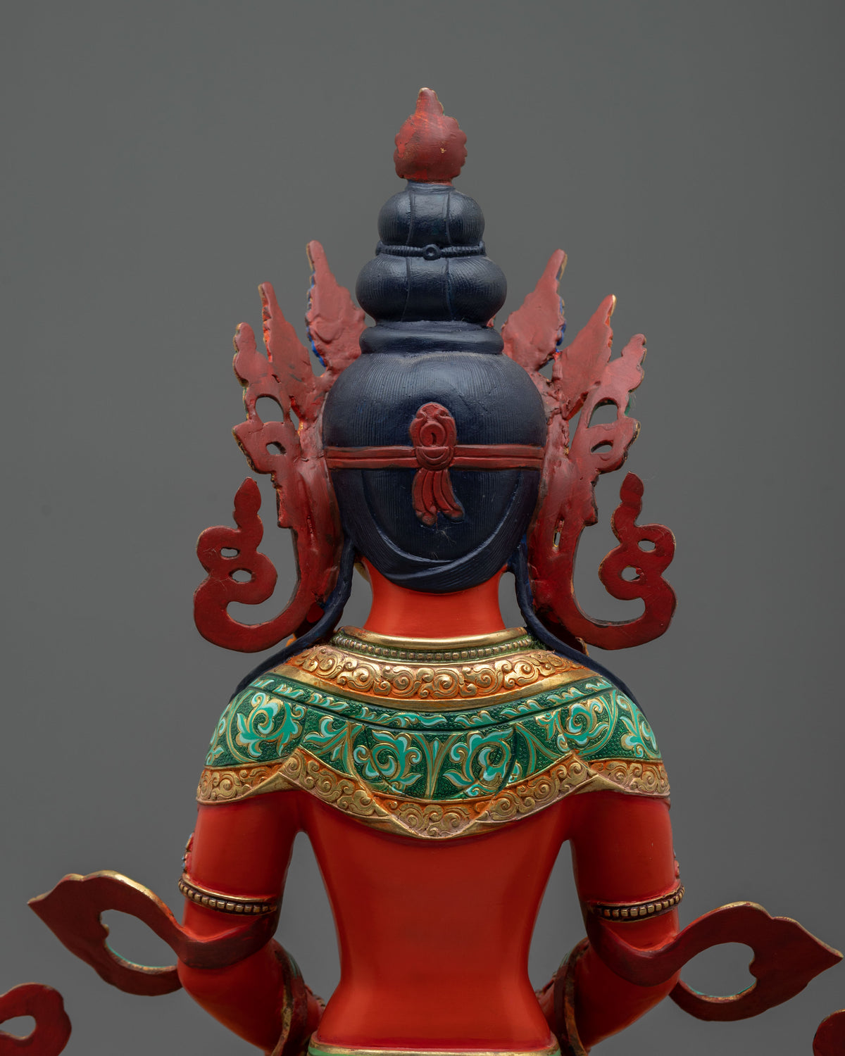 Amitayus Statue: 24K Gold Gilded Handmade Sculpture