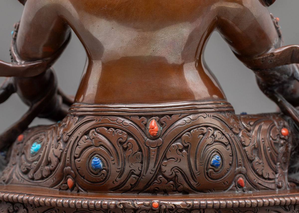 Dzambhala Handmade Traditional Statue | Oxidized Copper Statue