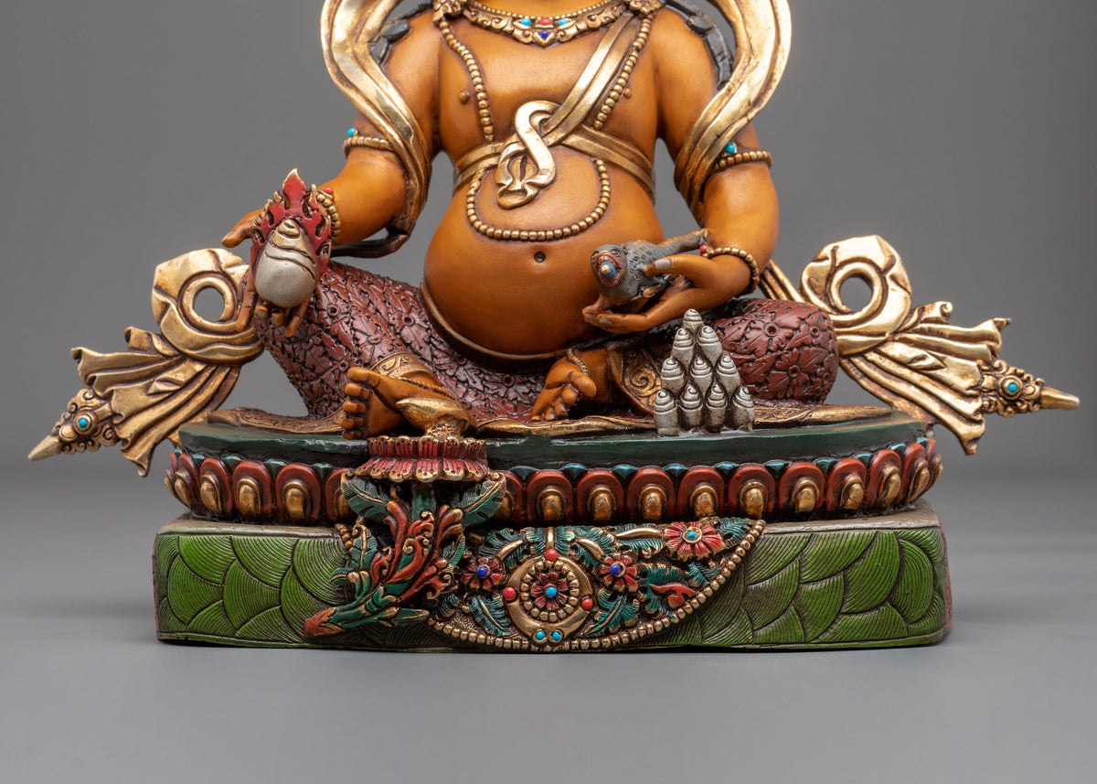 Dzambhala: 24K Gold Gilded Buddhist Handmade Statue