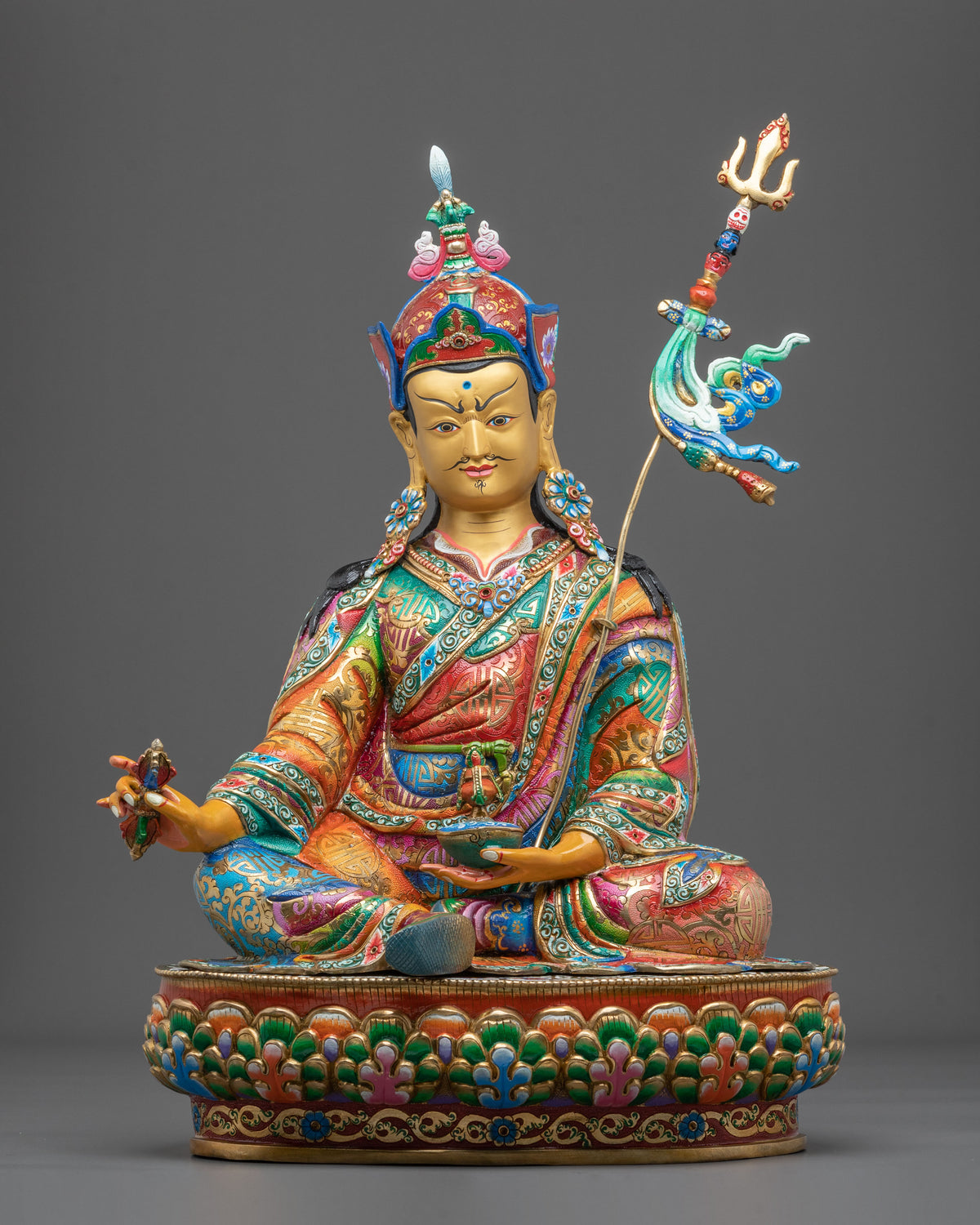 Guru Rinpochhe Sacred Meditation Sculpture | Lotus-Born Master of Vajrayana Buddhism