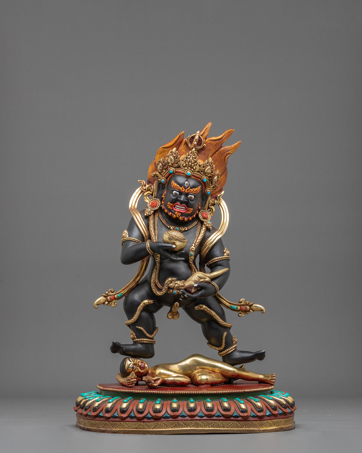 Black Dzambhala Statue | Fierce Form of Wealth and Protection