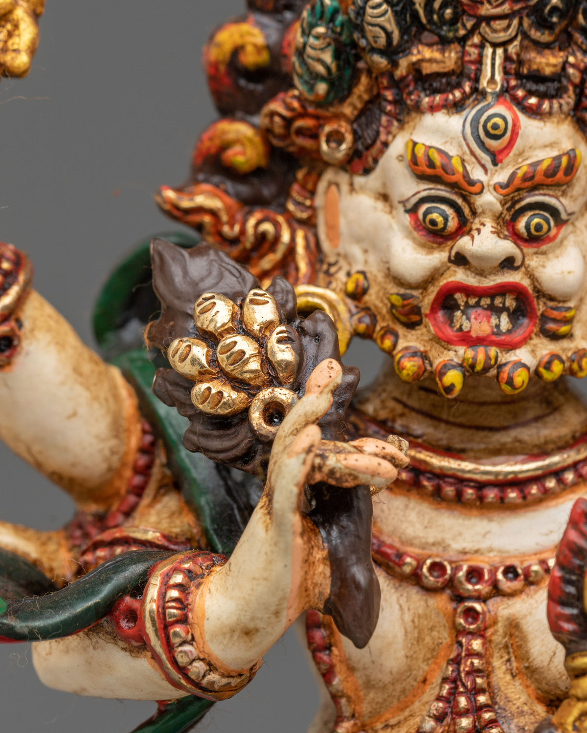 White Mahakala Sculpture | Altar Home Decor